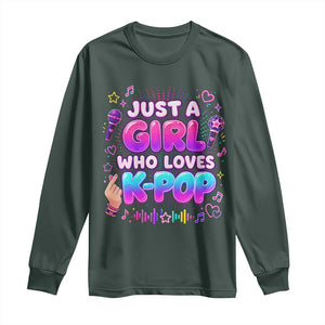 Kpop Lover Long Sleeve Shirt Just a Girl Who Loves K-Pop Korean Music