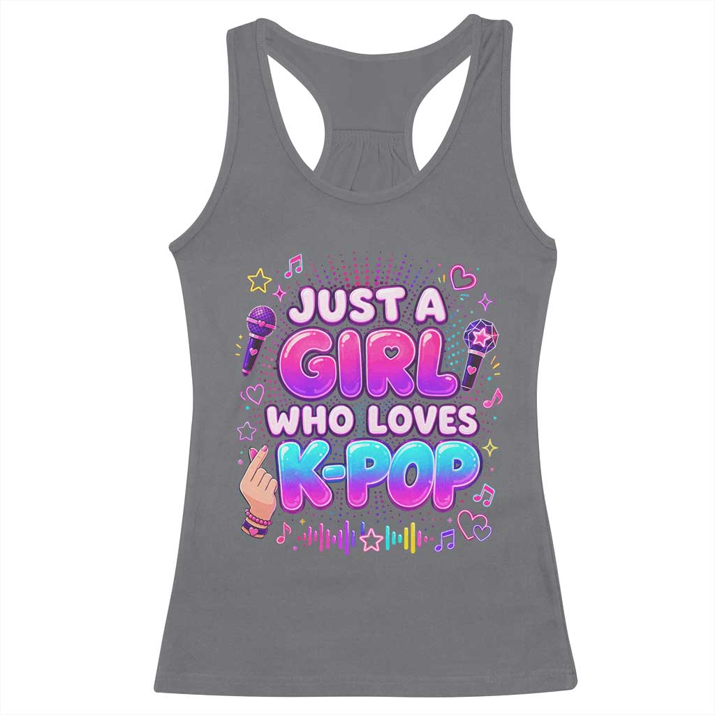 Kpop Lover Racerback Tank Top Just a Girl Who Loves K-Pop Korean Music