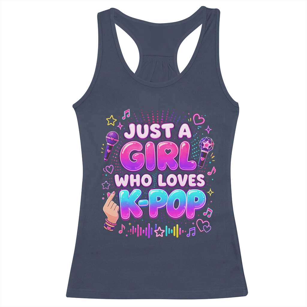 Kpop Lover Racerback Tank Top Just a Girl Who Loves K-Pop Korean Music