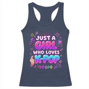 Kpop Lover Racerback Tank Top Just a Girl Who Loves K-Pop Korean Music