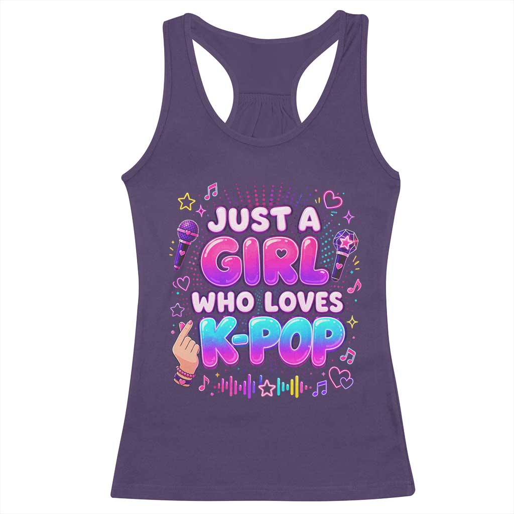 Kpop Lover Racerback Tank Top Just a Girl Who Loves K-Pop Korean Music