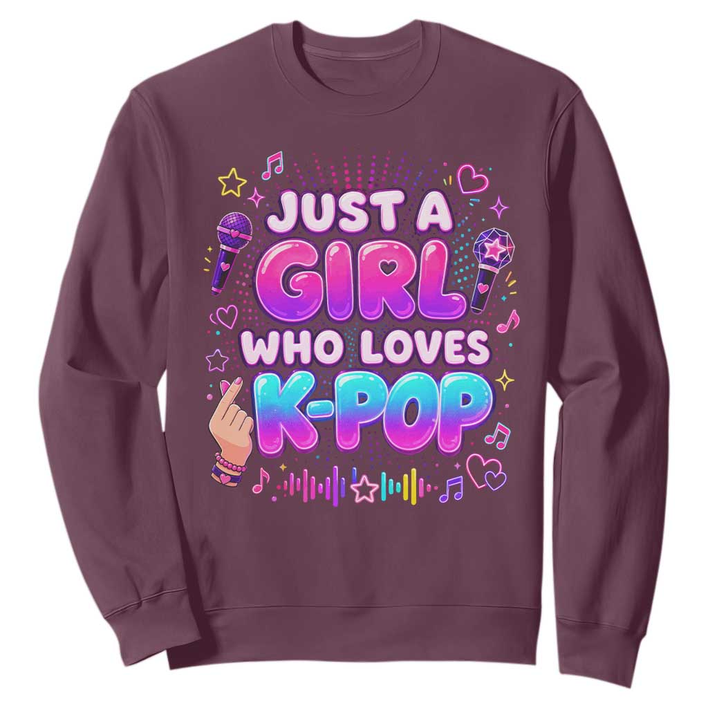 Kpop Lover Sweatshirt Just a Girl Who Loves K-Pop Korean Music