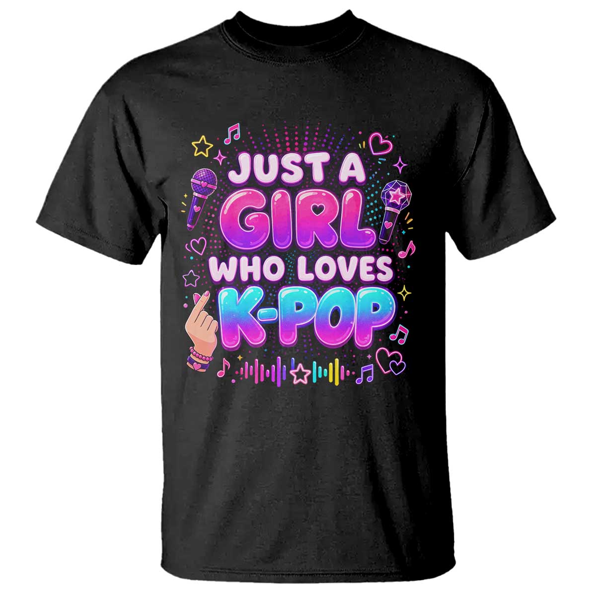 Kpop Lover T Shirt Just a Girl Who Loves K-Pop Korean Music TS10 Black Print Your Wear