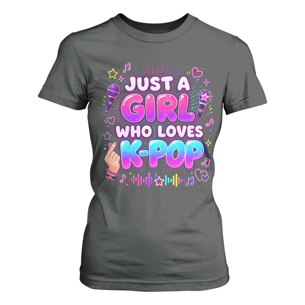 Kpop Lover T Shirt For Women Just a Girl Who Loves K-Pop Korean Music