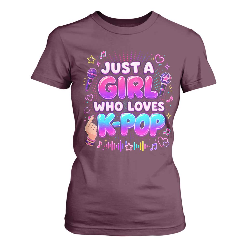 Kpop Lover T Shirt For Women Just a Girl Who Loves K-Pop Korean Music