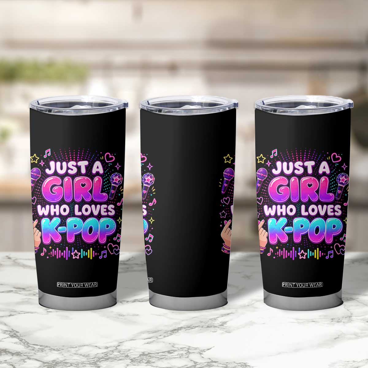 Kpop Lover Tumbler Cup Just a Girl Who Loves K-Pop Korean Music