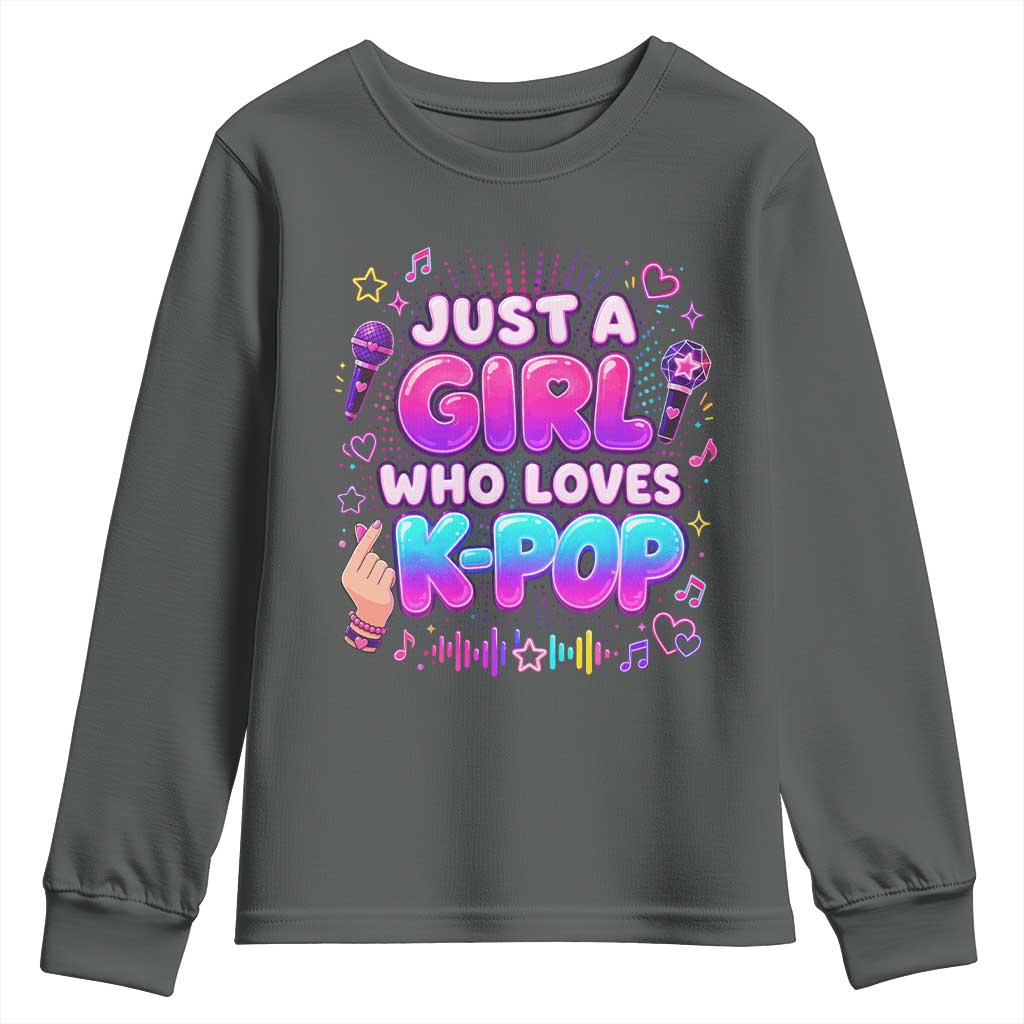 Kpop Lover Youth Sweatshirt Just a Girl Who Loves K-Pop Korean Music
