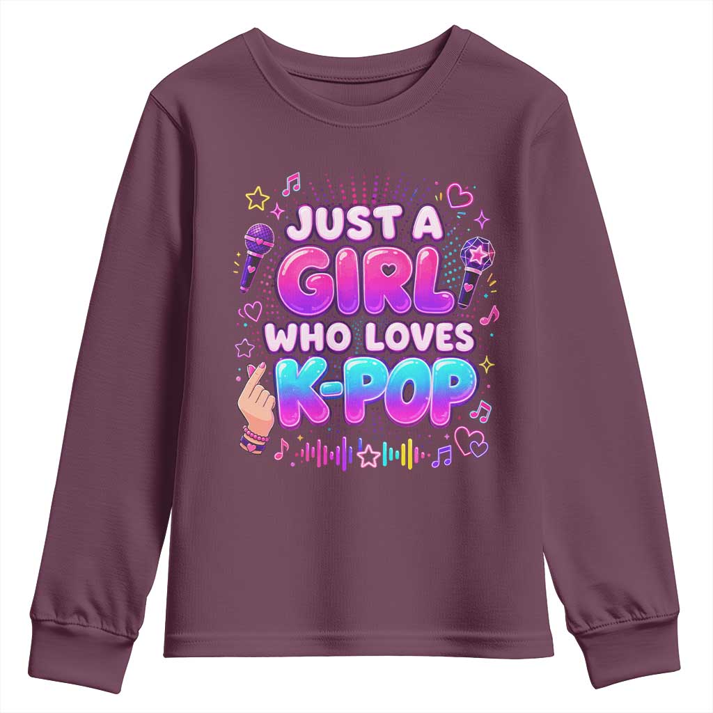 Kpop Lover Youth Sweatshirt Just a Girl Who Loves K-Pop Korean Music