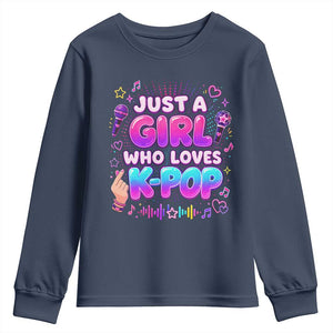 Kpop Lover Youth Sweatshirt Just a Girl Who Loves K-Pop Korean Music