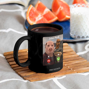 Tung Tung Tung Sahur John Pork Calling Coffee Mug Tralalero Tralala Meme Brainrot Funny