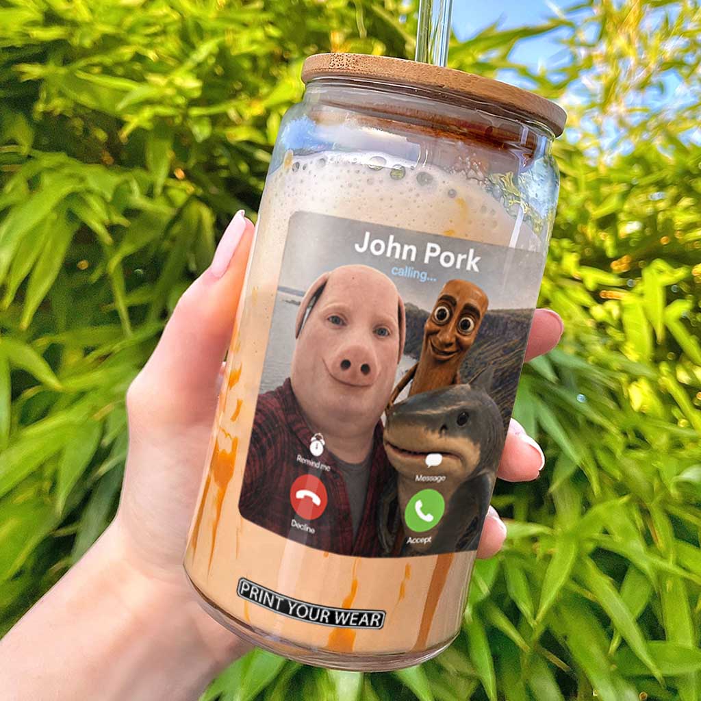 Tung Tung Tung Sahur John Pork Calling Glass Can Tralalero Tralala Meme Brainrot Funny