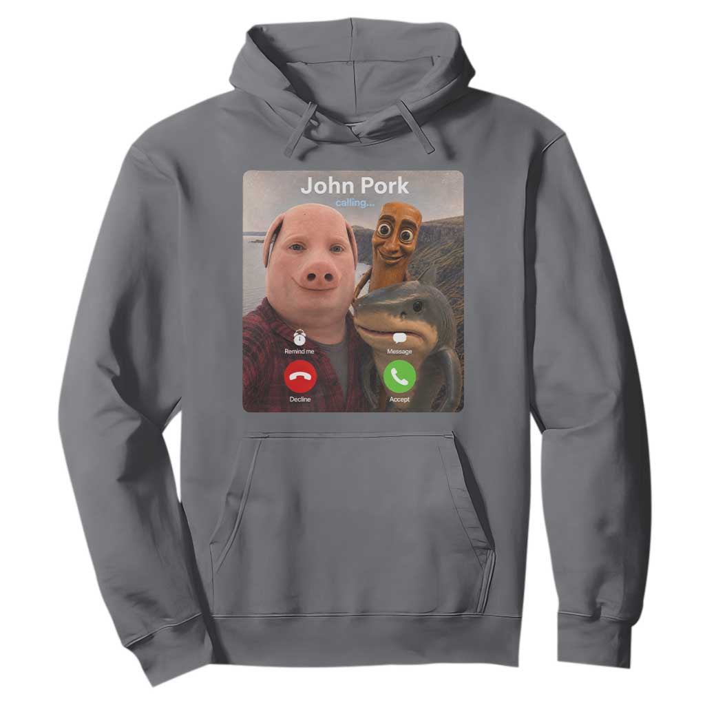 Tung Tung Tung Sahur John Pork Calling Hoodie Tralalero Tralala Meme Brainrot Funny