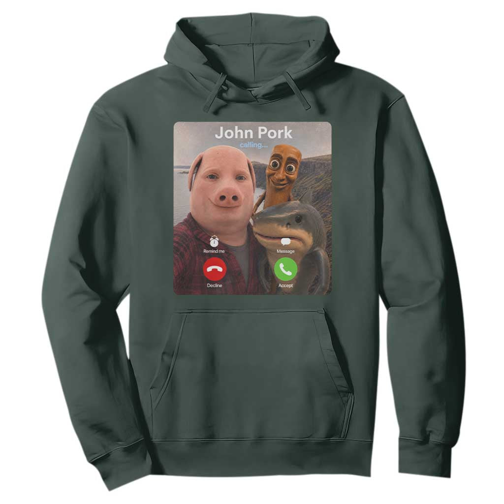 Tung Tung Tung Sahur John Pork Calling Hoodie Tralalero Tralala Meme Brainrot Funny