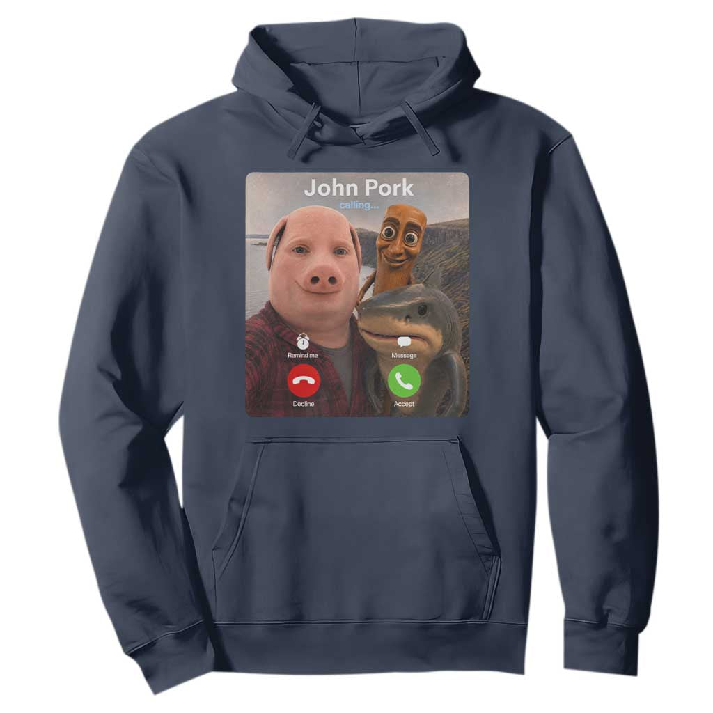 Tung Tung Tung Sahur John Pork Calling Hoodie Tralalero Tralala Meme Brainrot Funny