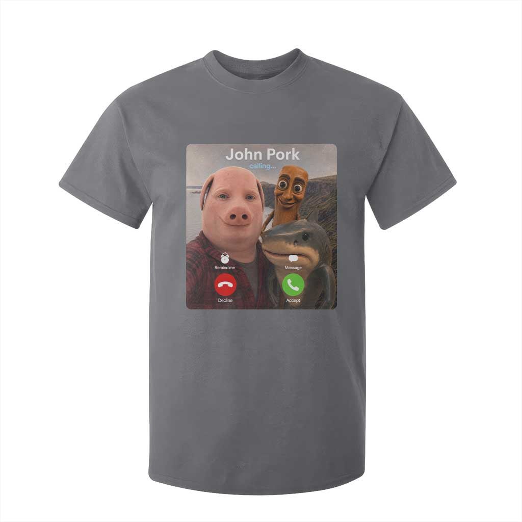 Tung Tung Tung Sahur John Pork Calling T Shirt For Kid Tralalero Tralala Meme Brainrot Funny