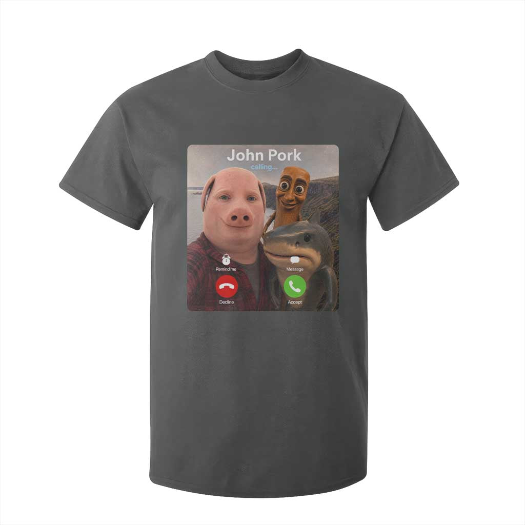 Tung Tung Tung Sahur John Pork Calling T Shirt For Kid Tralalero Tralala Meme Brainrot Funny