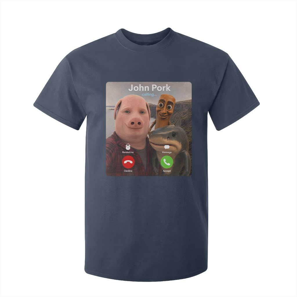 Tung Tung Tung Sahur John Pork Calling T Shirt For Kid Tralalero Tralala Meme Brainrot Funny