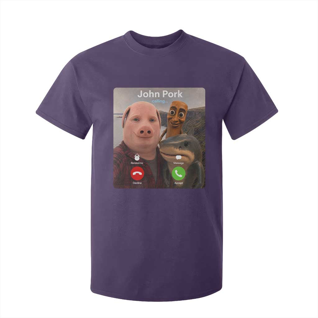 Tung Tung Tung Sahur John Pork Calling T Shirt For Kid Tralalero Tralala Meme Brainrot Funny