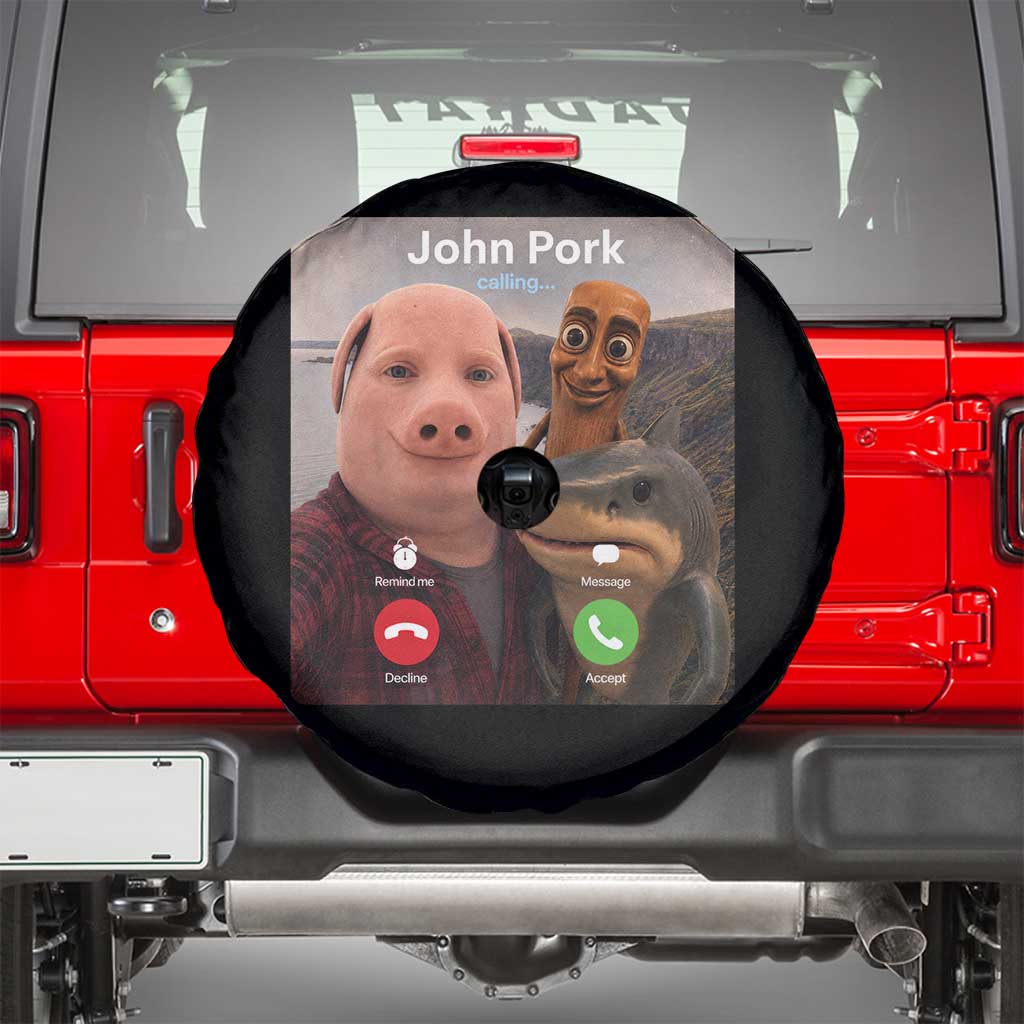Tung Tung Tung Sahur John Pork Calling Spare Tire Cover Tralalero Tralala Meme Brainrot Funny