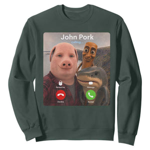 Tung Tung Tung Sahur John Pork Calling Sweatshirt Tralalero Tralala Meme Brainrot Funny