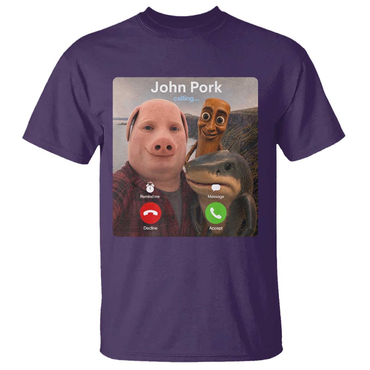 Tung Tung Tung Sahur John Pork Calling T Shirt Tralalero Tralala Meme Brainrot Funny