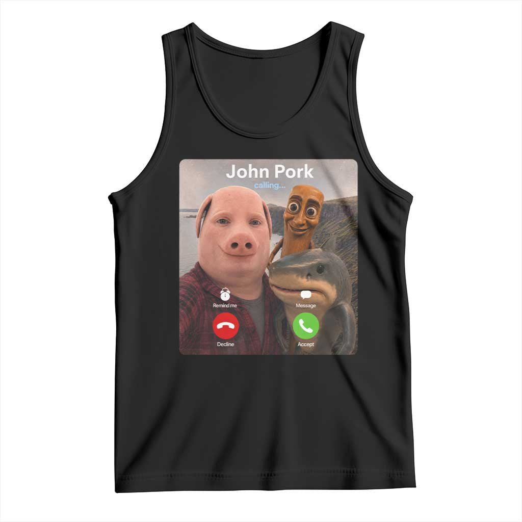 Tung Tung Tung Sahur John Pork Calling Tank Top Tralalero Tralala Meme Brainrot Funny