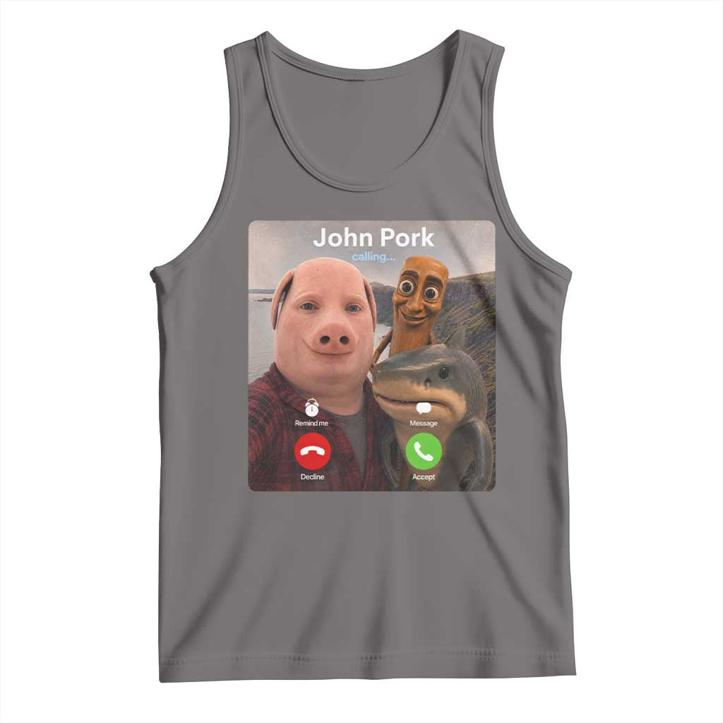 Tung Tung Tung Sahur John Pork Calling Tank Top Tralalero Tralala Meme Brainrot Funny