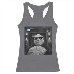John Pork Meme Racerback Tank Top There Is Motion At Your Front Door Funny Brainrot