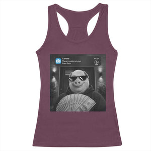 John Pork Meme Racerback Tank Top There Is Motion At Your Front Door Funny Brainrot