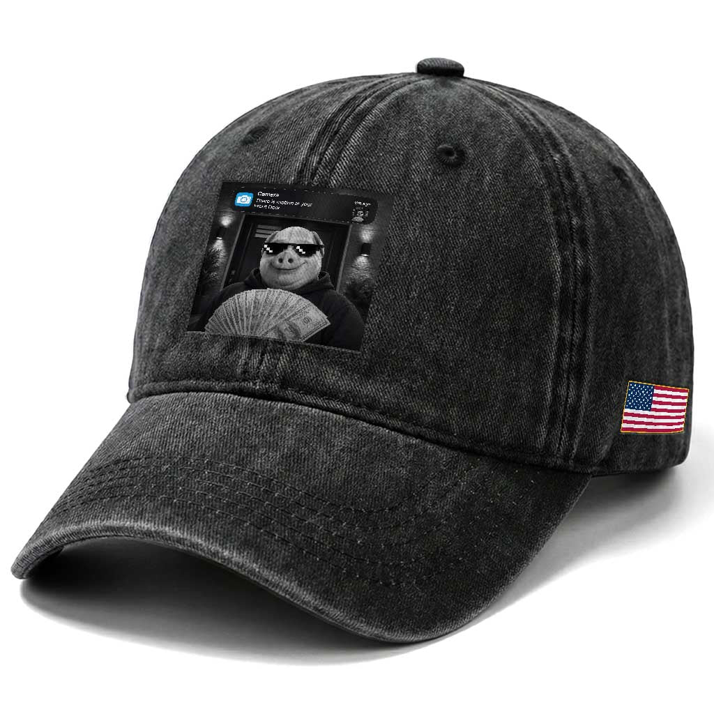 John Pork Meme Washed Cotton Baseball Cap There Is Motion At Your Front Door Funny Brainrot