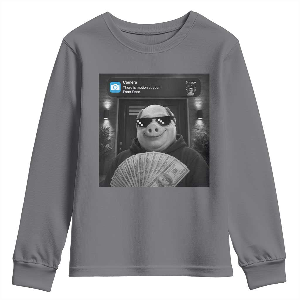 John Pork Meme Youth Sweatshirt There Is Motion At Your Front Door Funny Brainrot