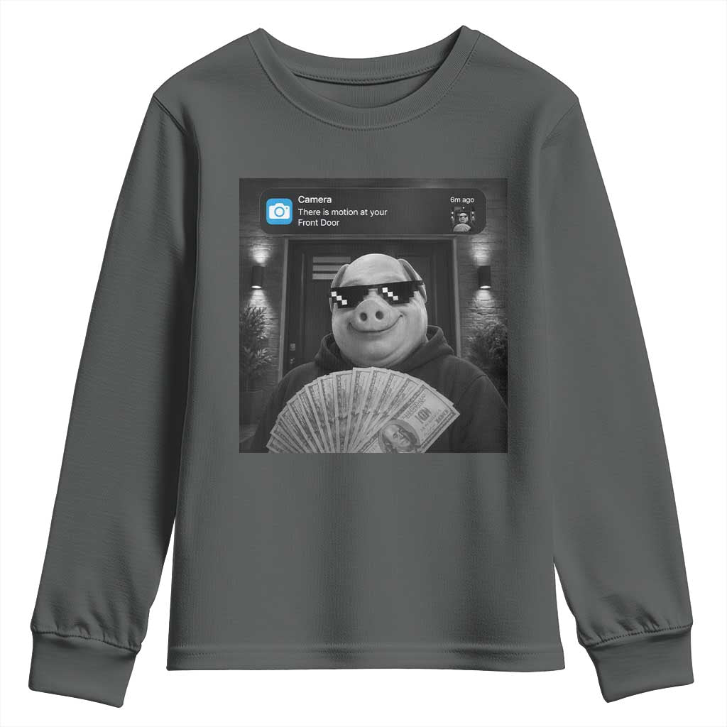 John Pork Meme Youth Sweatshirt There Is Motion At Your Front Door Funny Brainrot