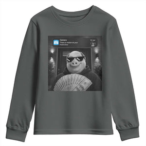 John Pork Meme Youth Sweatshirt There Is Motion At Your Front Door Funny Brainrot