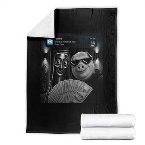 Tung Tung Tung Sahur John Pork Meme Brainrot Throw Blanket There Is Motion At Your Front Door