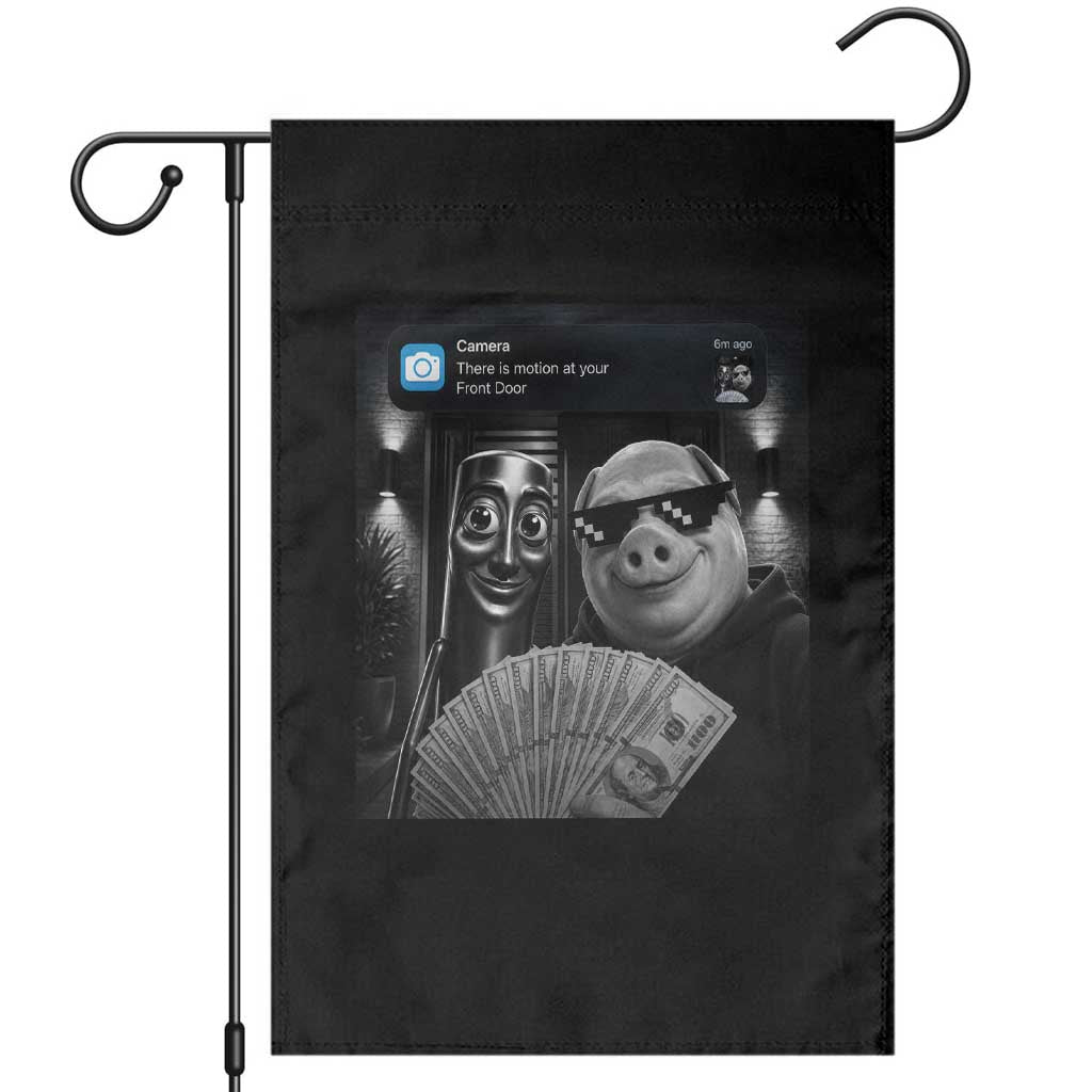 Tung Tung Tung Sahur John Pork Meme Brainrot Garden Flag There Is Motion At Your Front Door TS10 Black Print Your Wear