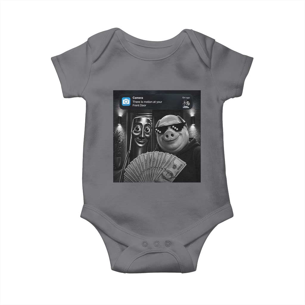 Tung Tung Tung Sahur John Pork Meme Brainrot Baby Onesie There Is Motion At Your Front Door