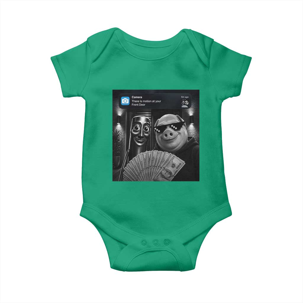 Tung Tung Tung Sahur John Pork Meme Brainrot Baby Onesie There Is Motion At Your Front Door