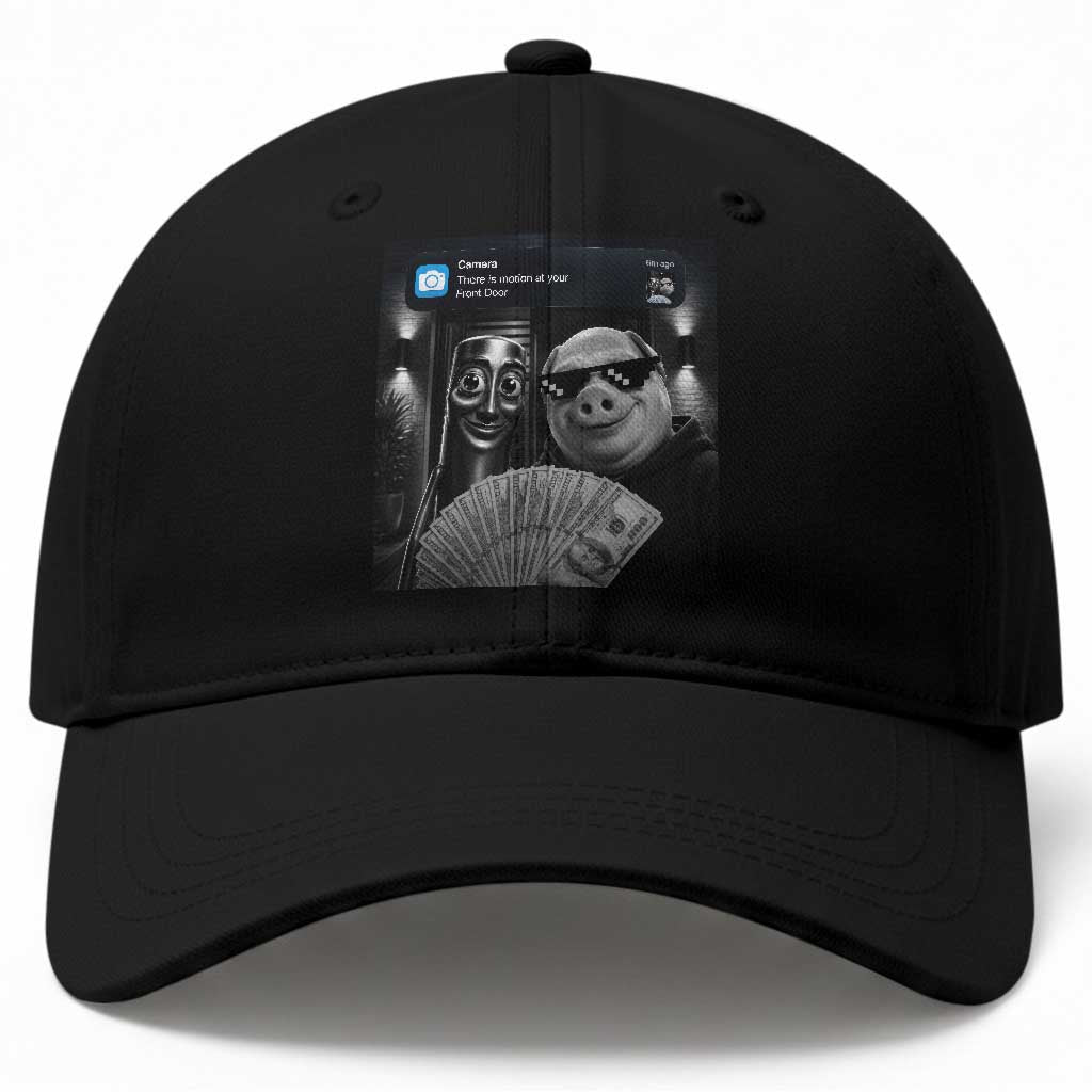 Tung Tung Tung Sahur John Pork Meme Brainrot Baseball Cap There Is Motion At Your Front Door