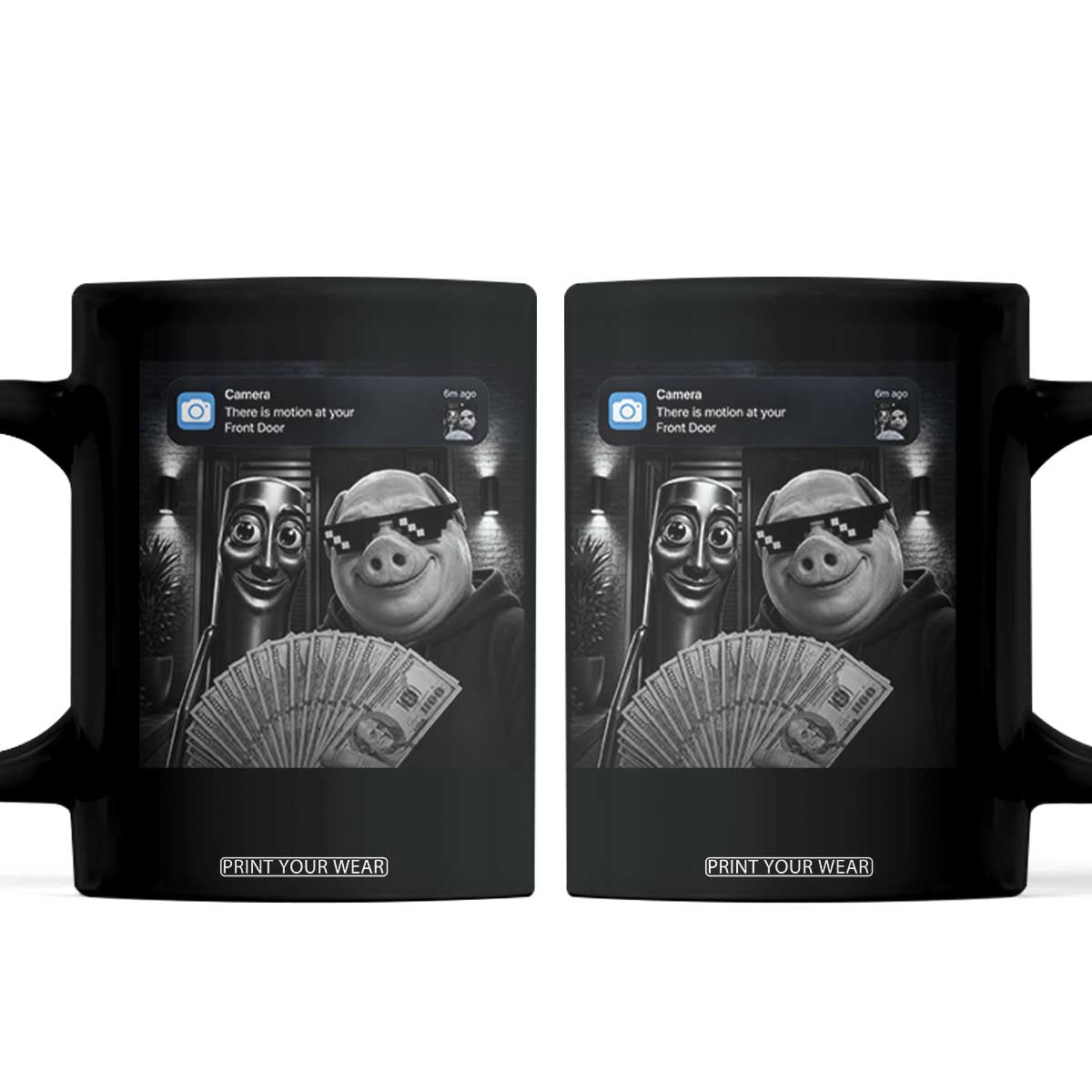 Tung Tung Tung Sahur John Pork Meme Brainrot Coffee Mug There Is Motion At Your Front Door