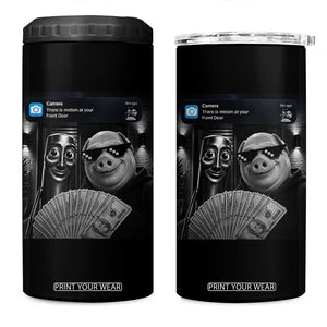 Tung Tung Tung Sahur John Pork Meme Brainrot 4 in 1 Can Cooler Tumbler There Is Motion At Your Front Door
