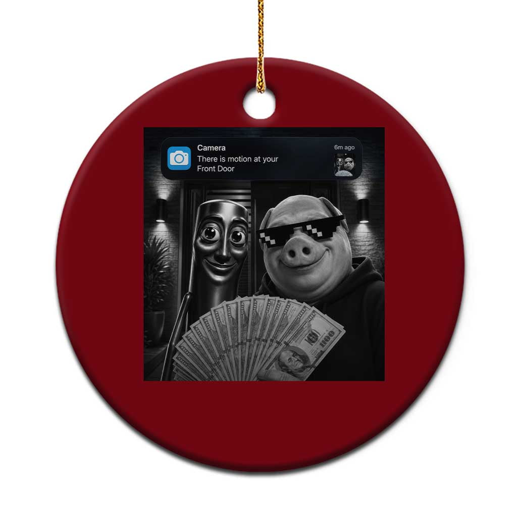 Tung Tung Tung Sahur John Pork Meme Brainrot Ceramic Ornament There Is Motion At Your Front Door TS10 1pc Red Print Your Wear