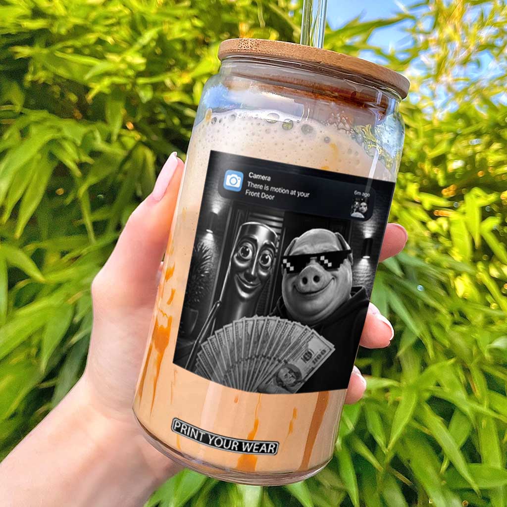 Tung Tung Tung Sahur John Pork Meme Brainrot Glass Can There Is Motion At Your Front Door