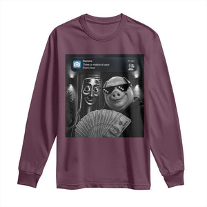 Tung Tung Tung Sahur John Pork Meme Brainrot Long Sleeve Shirt There Is Motion At Your Front Door