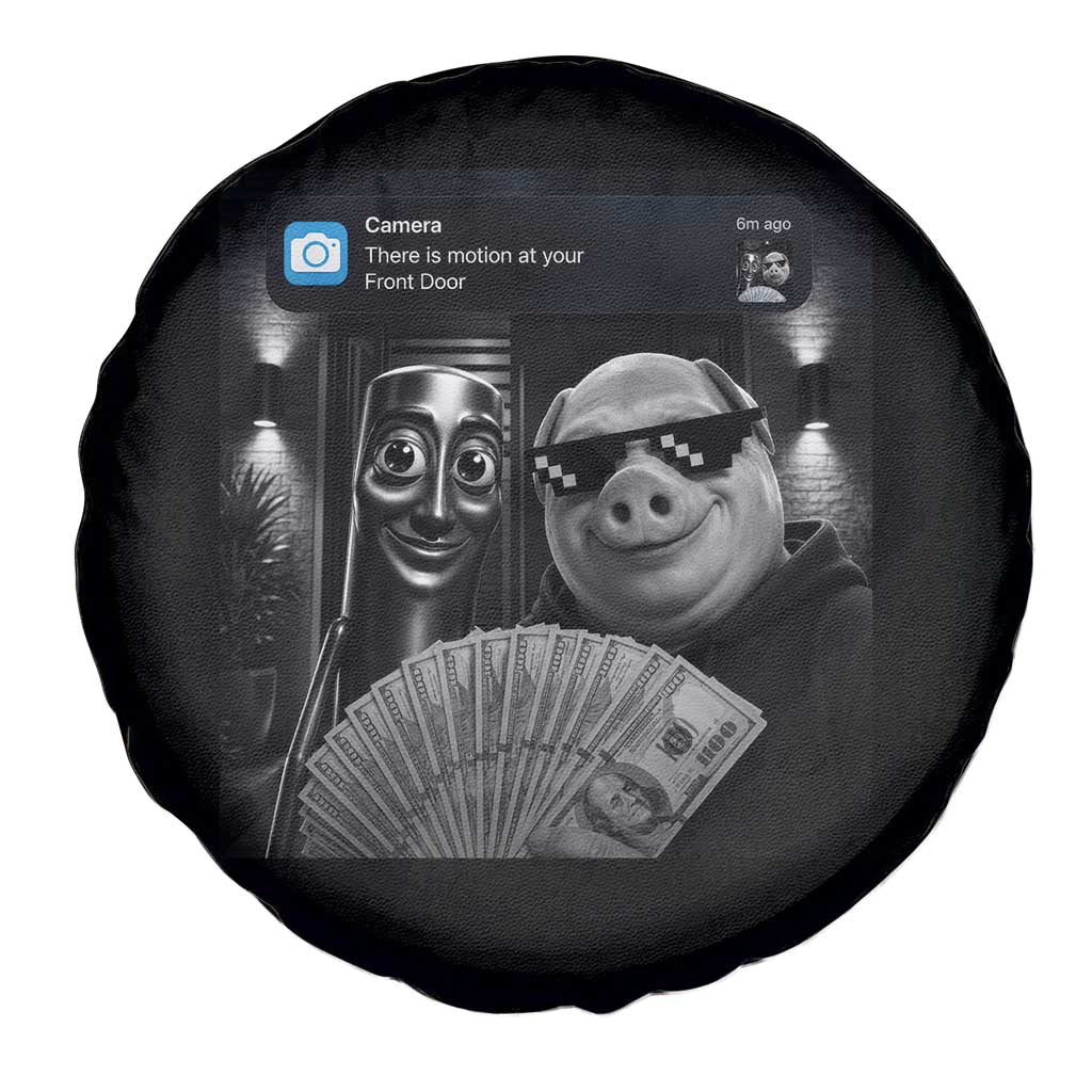 Tung Tung Tung Sahur John Pork Meme Brainrot Spare Tire Cover There Is Motion At Your Front Door