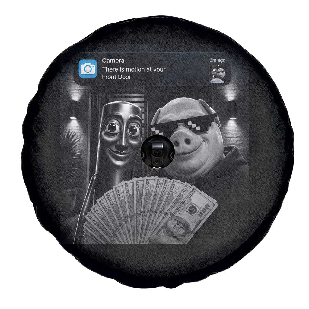Tung Tung Tung Sahur John Pork Meme Brainrot Spare Tire Cover There Is Motion At Your Front Door
