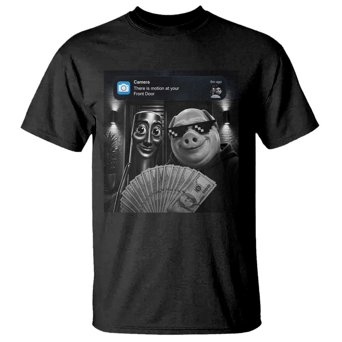 Tung Tung Tung Sahur John Pork Meme Brainrot T Shirt There Is Motion At Your Front Door TS10 Black Print Your Wear