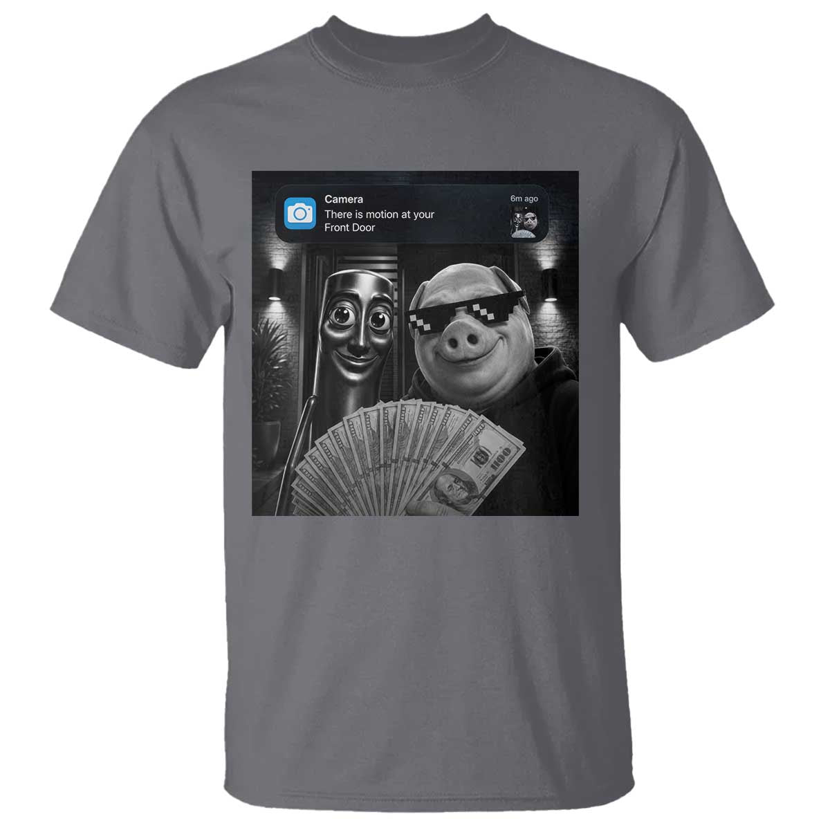 Tung Tung Tung Sahur John Pork Meme Brainrot T Shirt There Is Motion At Your Front Door