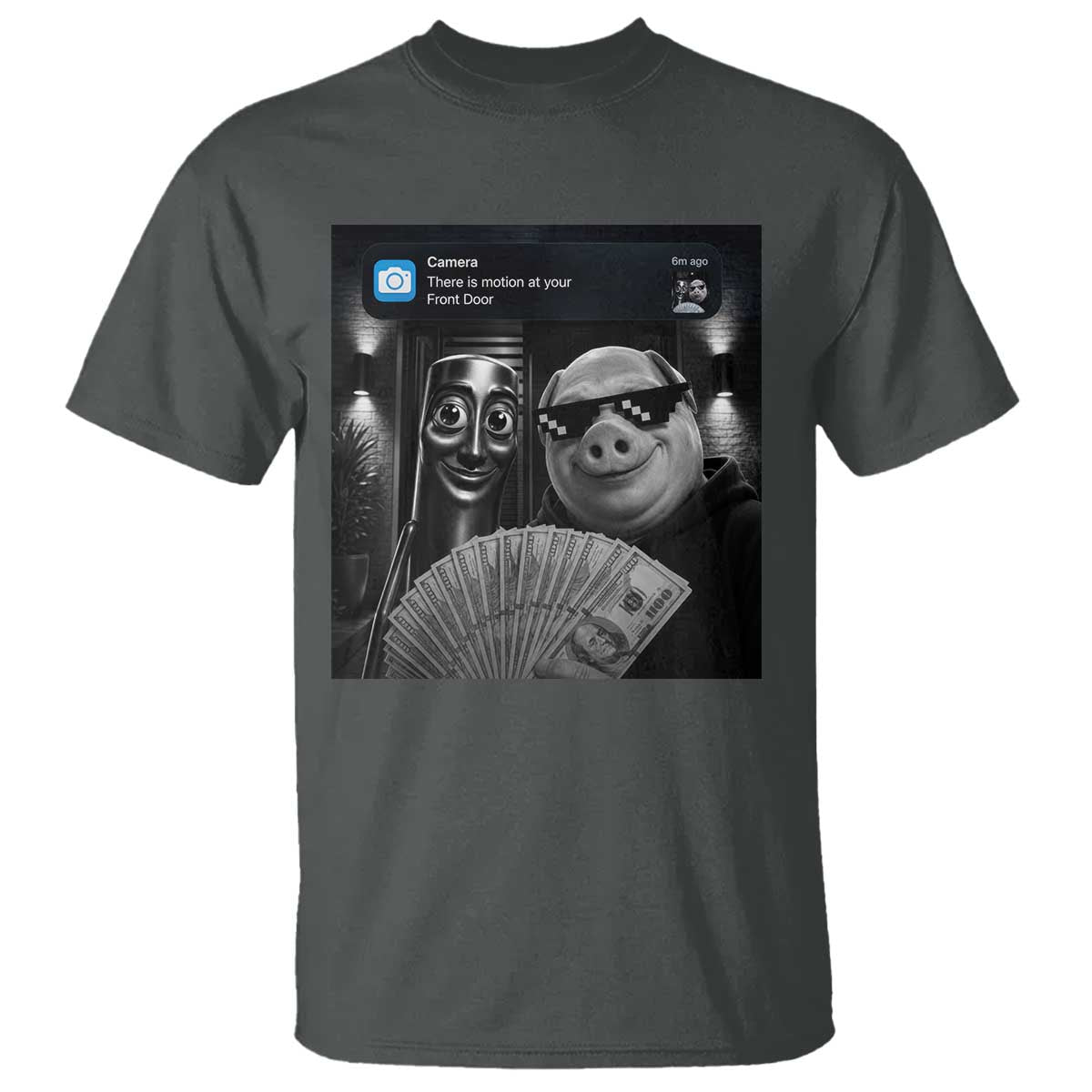 Tung Tung Tung Sahur John Pork Meme Brainrot T Shirt There Is Motion At Your Front Door