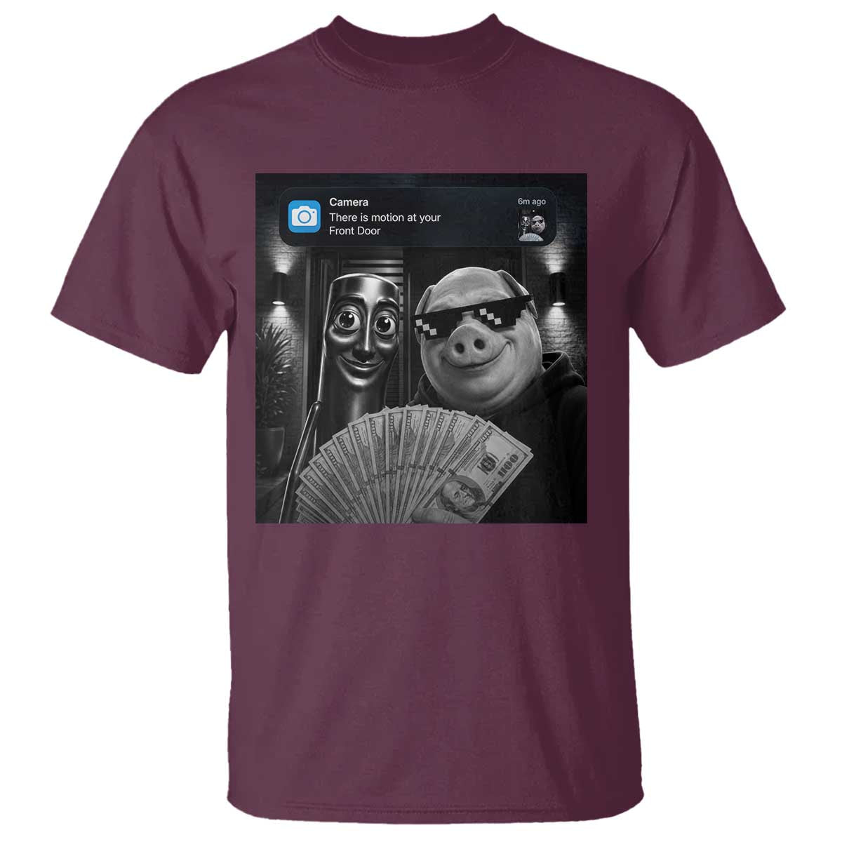 Tung Tung Tung Sahur John Pork Meme Brainrot T Shirt There Is Motion At Your Front Door