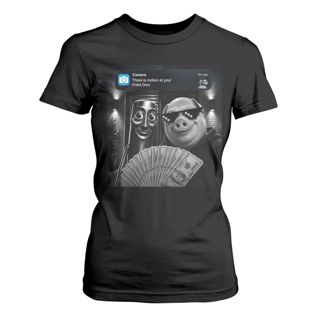 Tung Tung Tung Sahur John Pork Meme Brainrot T Shirt For Women There Is Motion At Your Front Door